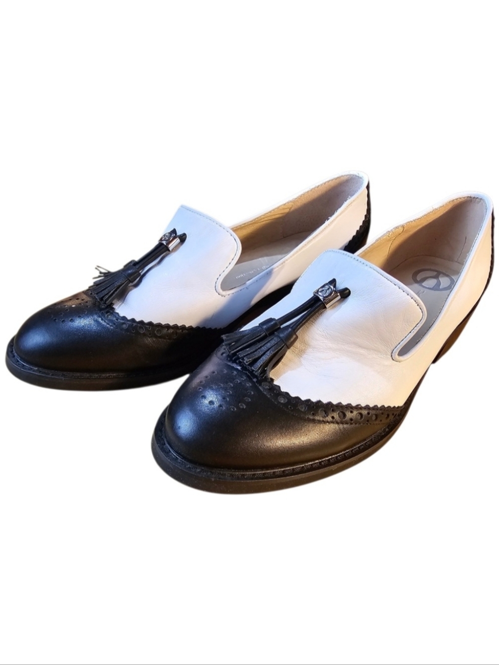 🖤🤍 Wishbone Collection Two-Tone Loafers | Tassel Brogue | Size 10